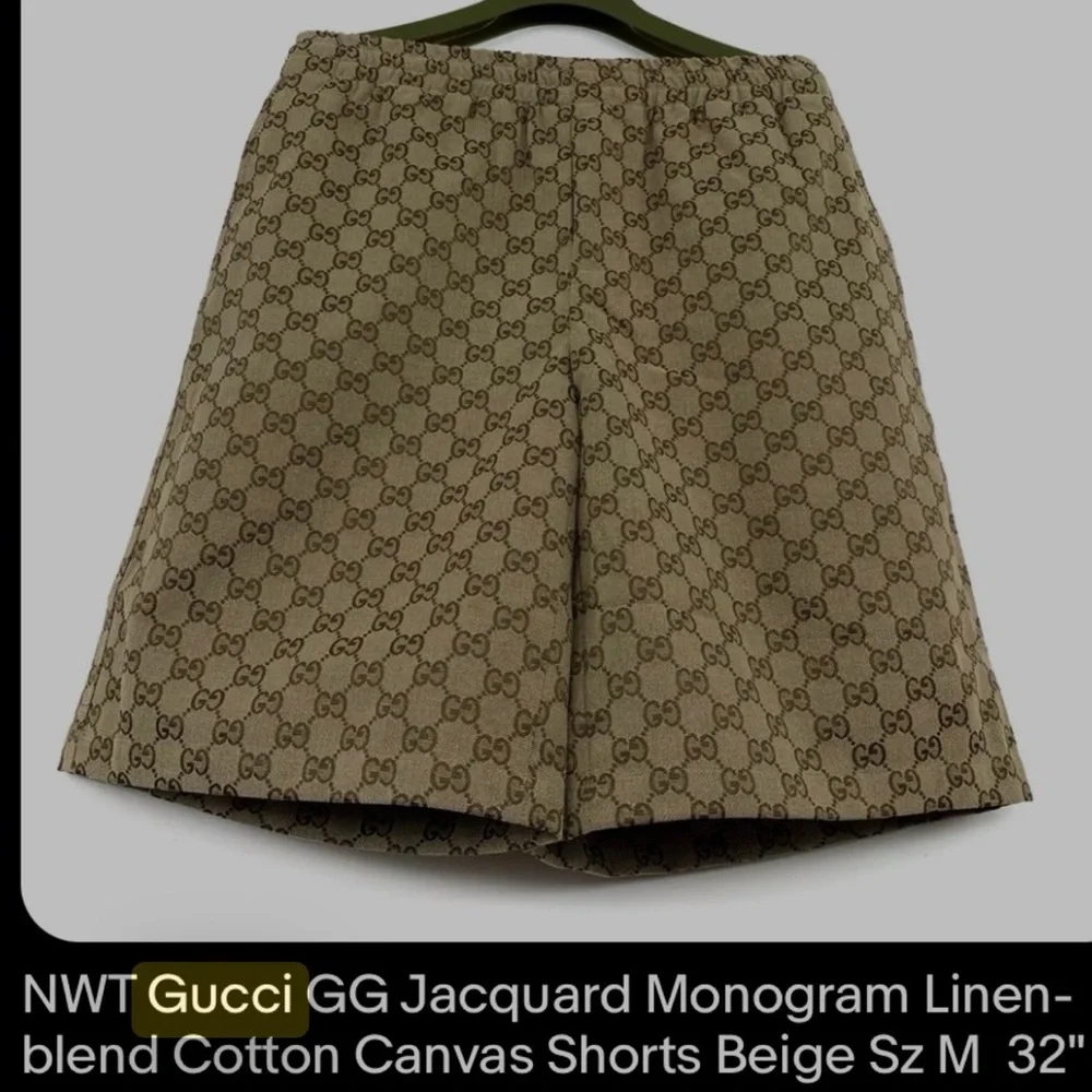 Gucci Tan GG Monogram Canvas Shorts